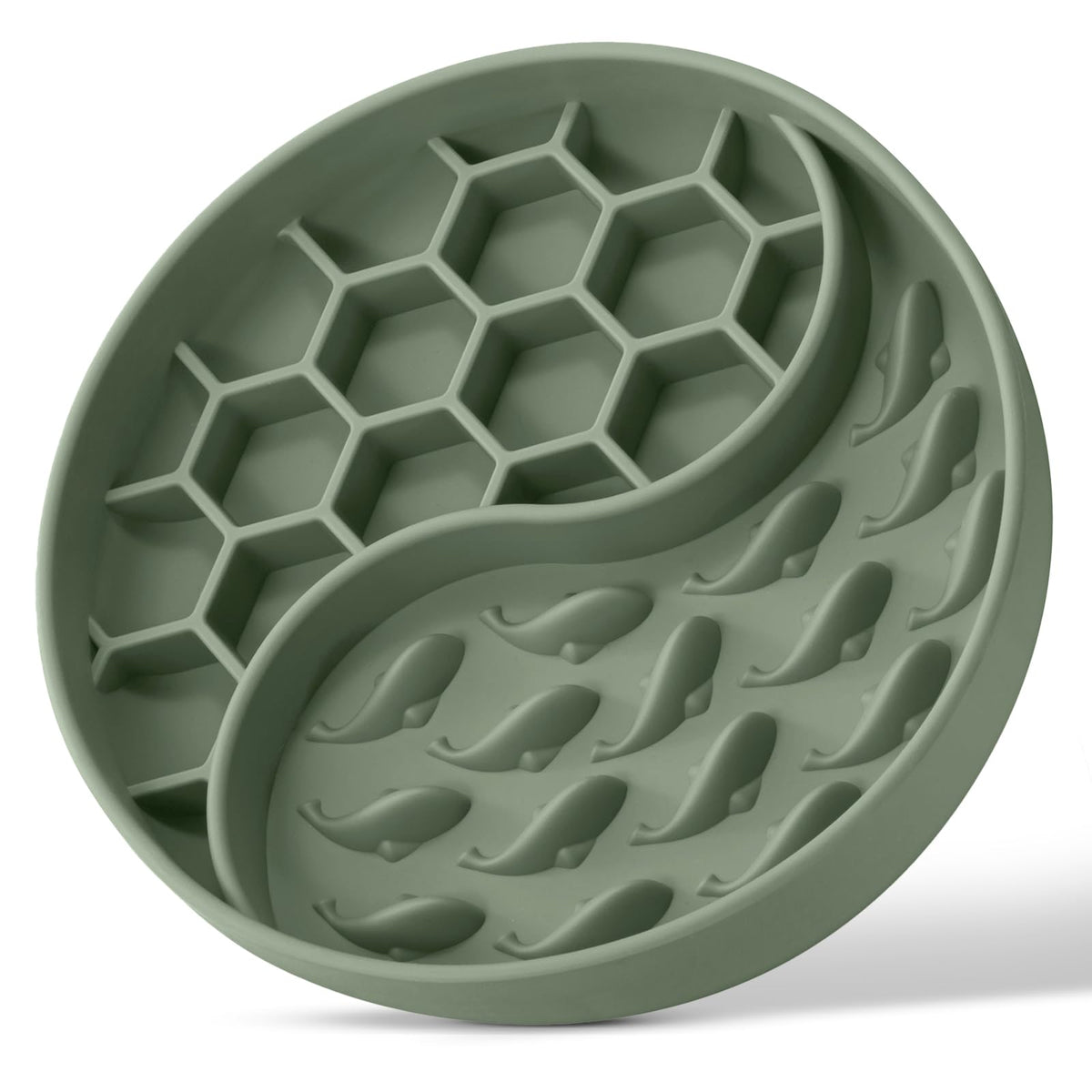 ZOURYNUA Slow Feeder Dog Bowls Silicone Pet Food Bowls with Suction Cups for Small Medium Breed Non-Slip Dog Feeding Bowls Slow Down Pet Eating Speed Anxiety Relief & Fun Added (Green 2 Cup)