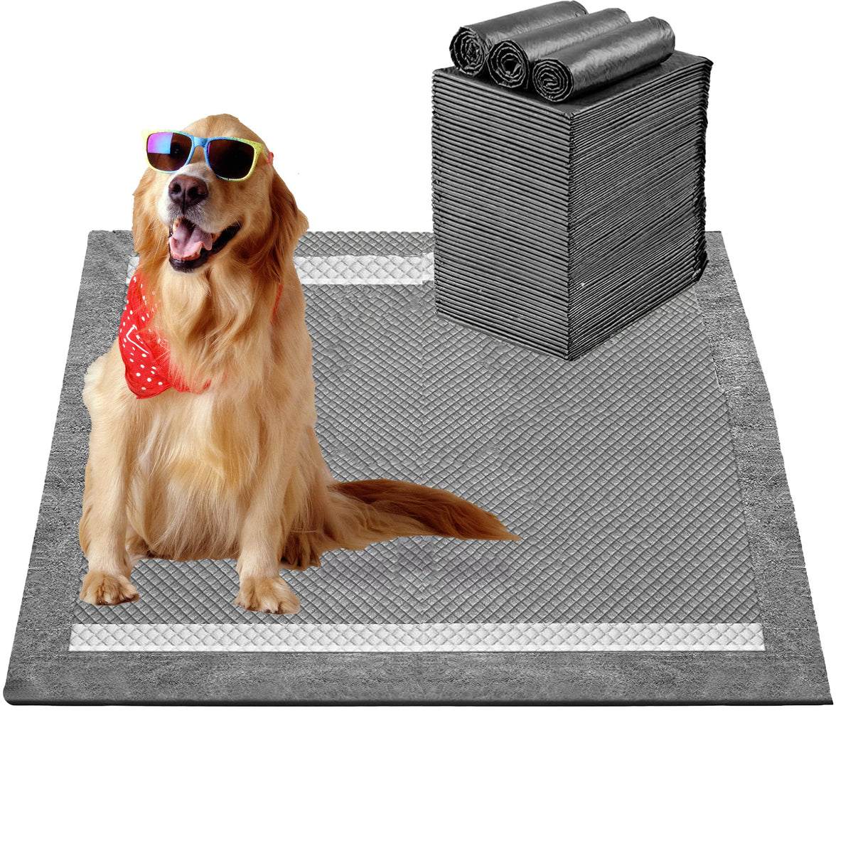 Black Charcoal Puppy Pads24”*24”Puppy Training Pads for All Dogs and puppySuper Absorbent & Leak Proof Pee PadsPotty puppy training Disposable Pad for Doggies improved quality puppy pee pads 50pcs