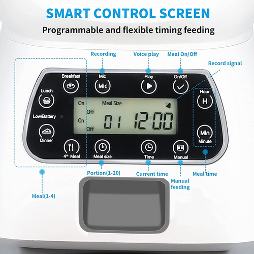 Smart Pet Automatic Feeder with Manual and Scheduled Feeding Options