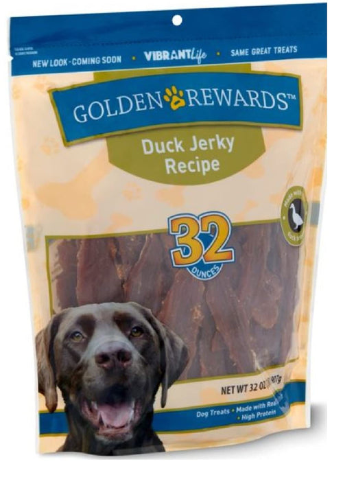 Golden Rewards Duck Jerky Dog Treats 32 oz