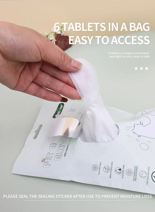 Pet Disposable Cleaning Wet Tissue Gloves