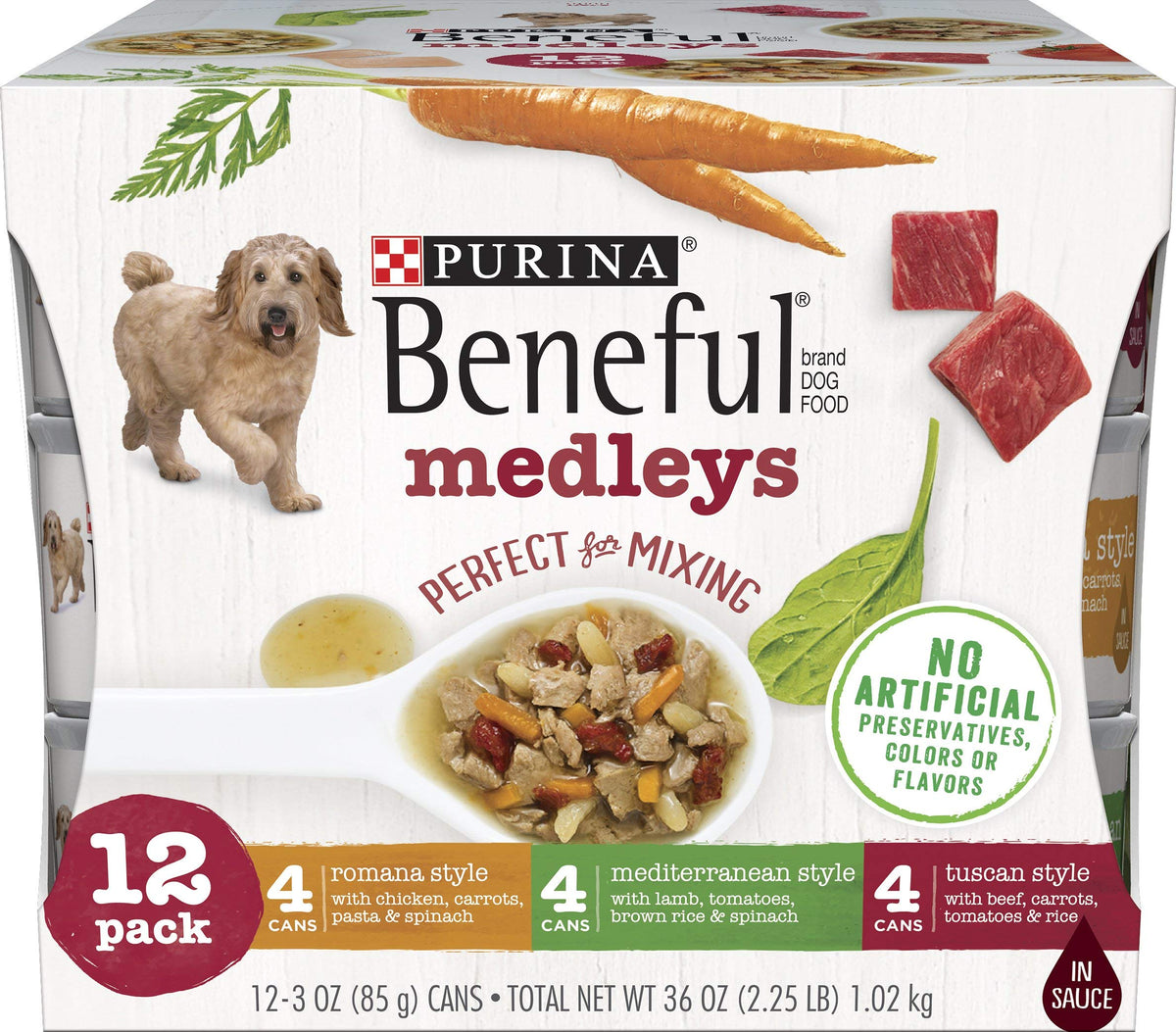 Purina Beneful Medleys Sampler 12 ct. (3 oz. cans)