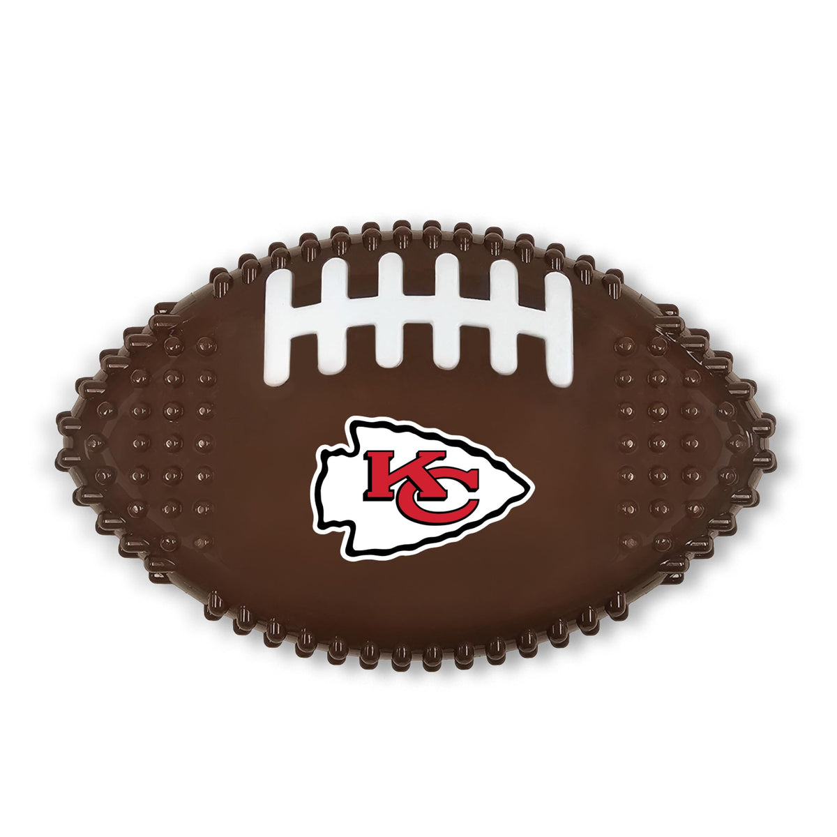 NFL Kansas City Chiefs Mega-chew Hard Nylon Bacon-Flavored Dog Bone Football Chew Toy. Interactive Tasty Fun Dog Chew Toy. Indestructible Strong Durable Chew Toy Tough Pet Toys for Aggressive Chewers