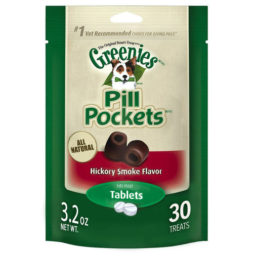 Greenies Pill Pockets Soft Dog Treats Hickory Smoke Tablet 3.2 Oz. (Pack Of 6)