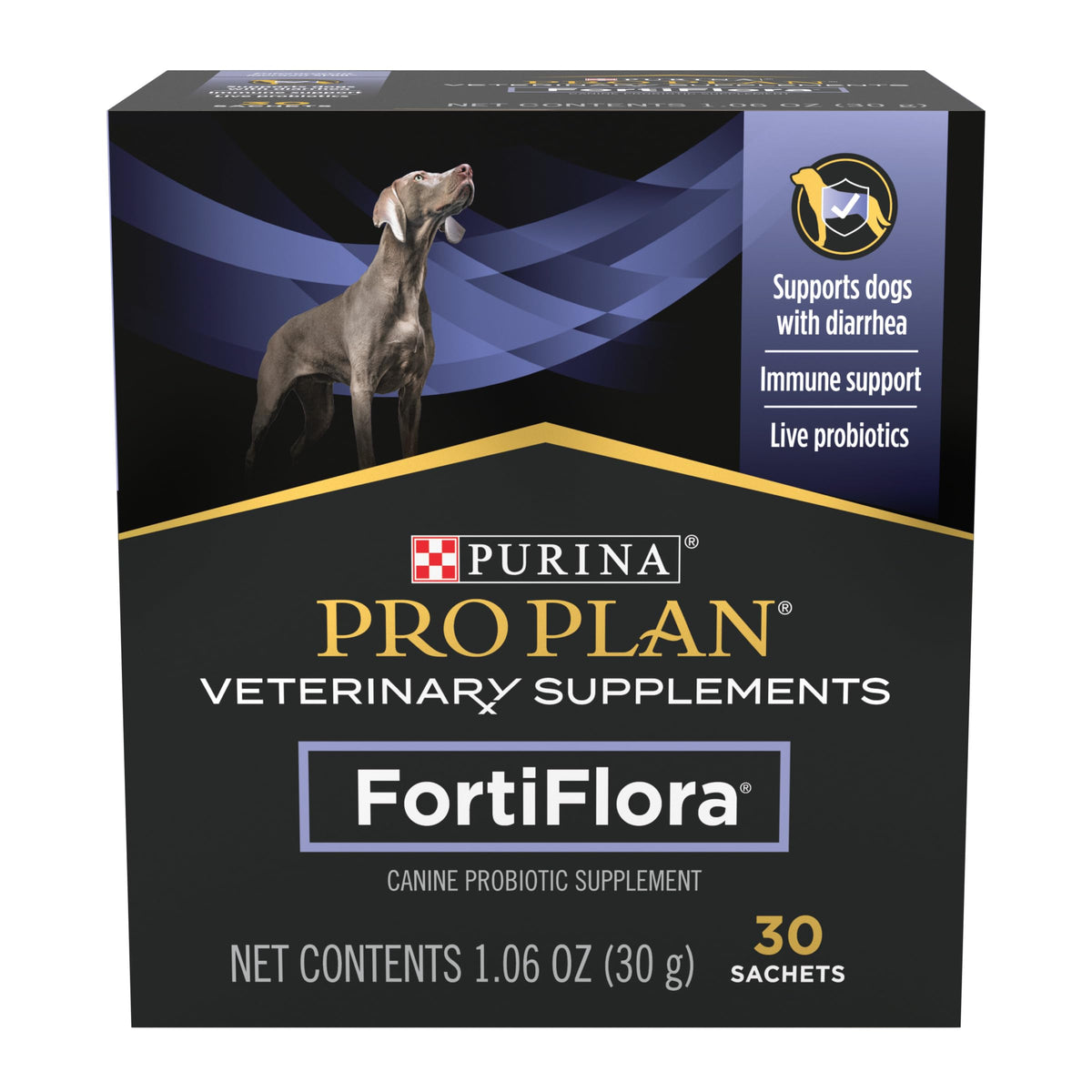 Purina Pro Plan Veterinary Supplements FortiFlora Daily Probiotics for Dogs, Helps Digestive Gut Health and Diarrhea - 30 ct. Box