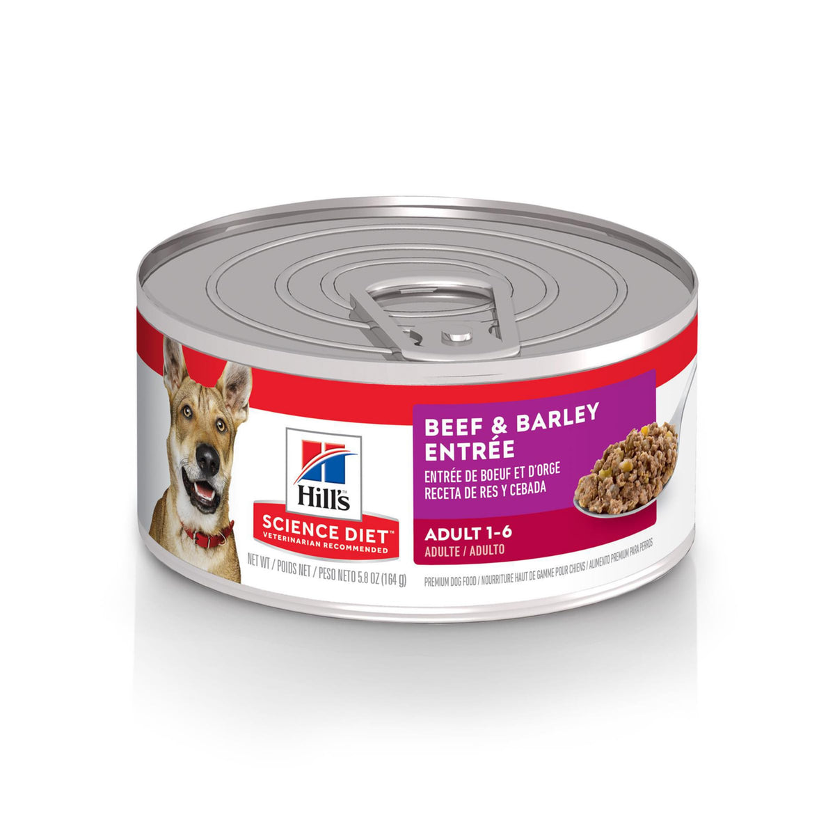 Hills Science Diet Adult 1-6 Adult 1-6 Premium Nutrition Wet Dog Food Beef & Barley Loaf 5.8 oz Can Case of 24