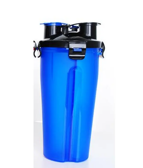 2-in-1 Portable Pet Water and Food Dispenser with Collapsible Silicone Bowl
