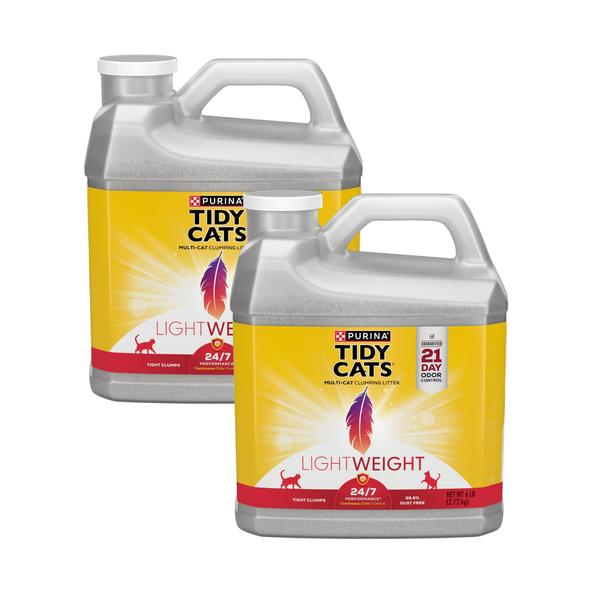 Purina Tidy Cats LightWeight 24/7 Performance Clumping Cat Litter ejeBwH 2 Pack(6LB)