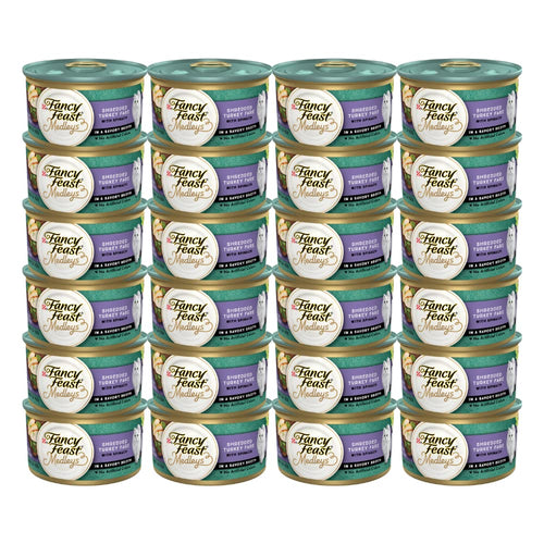 PURINA Fancy Feast Elegant Medley Shredded Turkey Fare Cat Food (Case of 24)