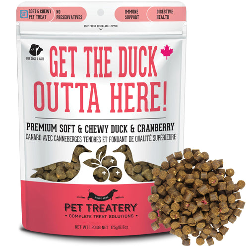 The Granville Island Pet Treatery Soft & Chewy Cranberry & Duck Treats for Dogs & Cats (6.17 oz Pack of 1) - Duck Dog Treats & Cat Treats - Natural Dog Treats Grain Free