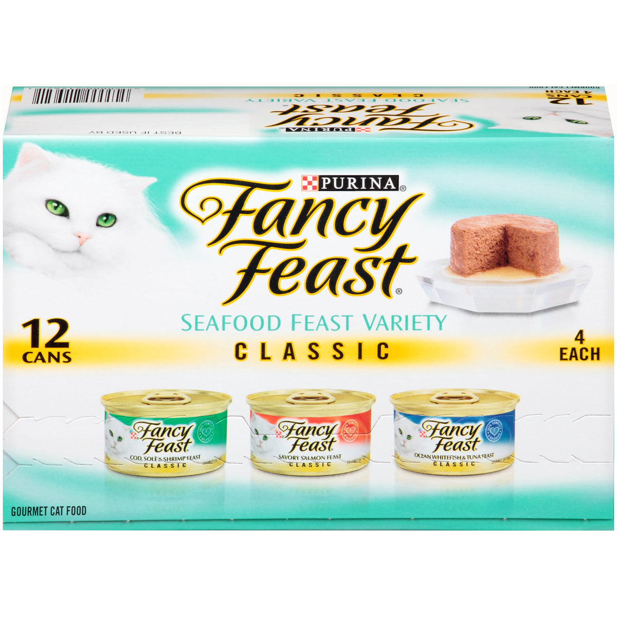 Fancy Feast Purina Classic Seafood Feast Variety Cat Food (Packaging may vary) 3 Ounce (Pack of 12)
