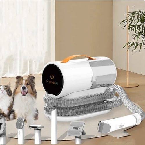 Pet Multifunctional Pet Grooming Vacuum Cleaner & Hair Trimmer (White, Multiple Plug Types)