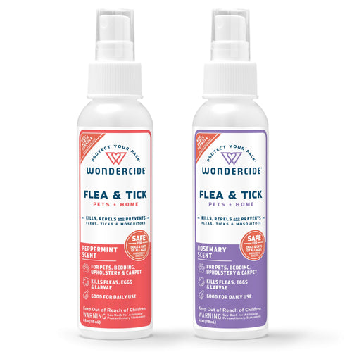 Wondercide - Flea Tick Spray for Dogs Cats and Home - with Natural Essential Oils - 4 oz - Peppermint & Rosemary 2-Pack