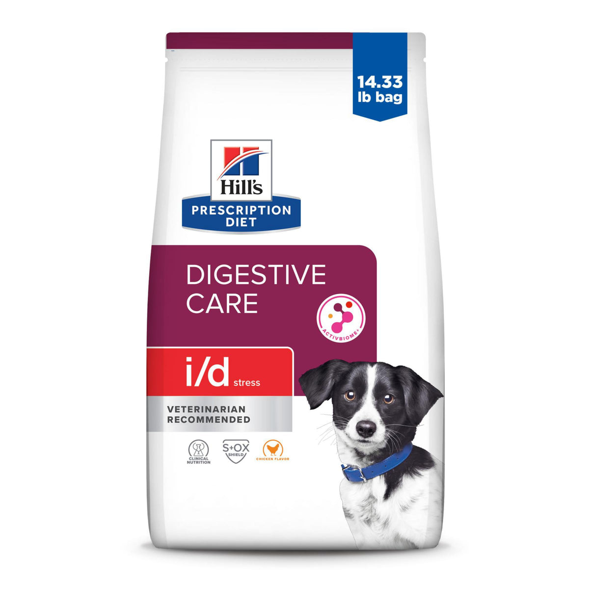 Hills Prescription Diet i/d Stress Digestive Care Chicken Flavor Dry Dog Food Veterinary Diet 14.33 lb. Bag