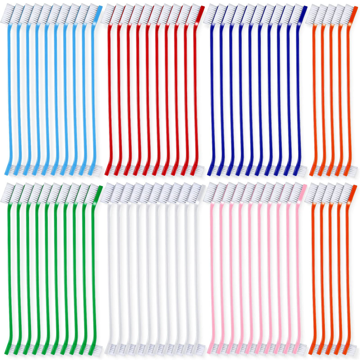 70 Pieces Dog Tooth Brush Pet Toothbrush Soft Grooming Dogs Toothbrush Dog Double Sided Toothbrush Puppy Long Handle Tooth Brush for Large and Small Teeth Cleaning Dental Oral Care (Colorful)