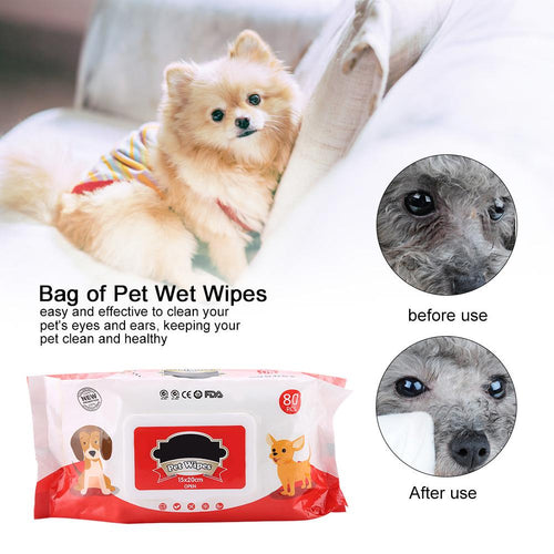 Pet Cleaning Wipes for Dogs and Cats, Tear Stain Remover