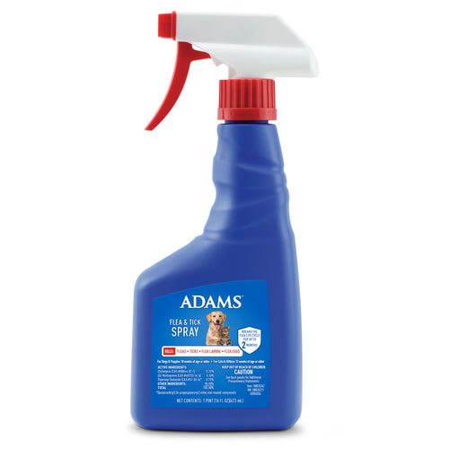 Adams Flea & Tick Spray For Dogs and Cats ; Kills Fleas and Ticks Through Contact Kills Flea Eggs Flea Larvae and Prevents Flea Egg Hatch ; Controls Flea Reinfestation For Up To 2 Months ; 16 Oz