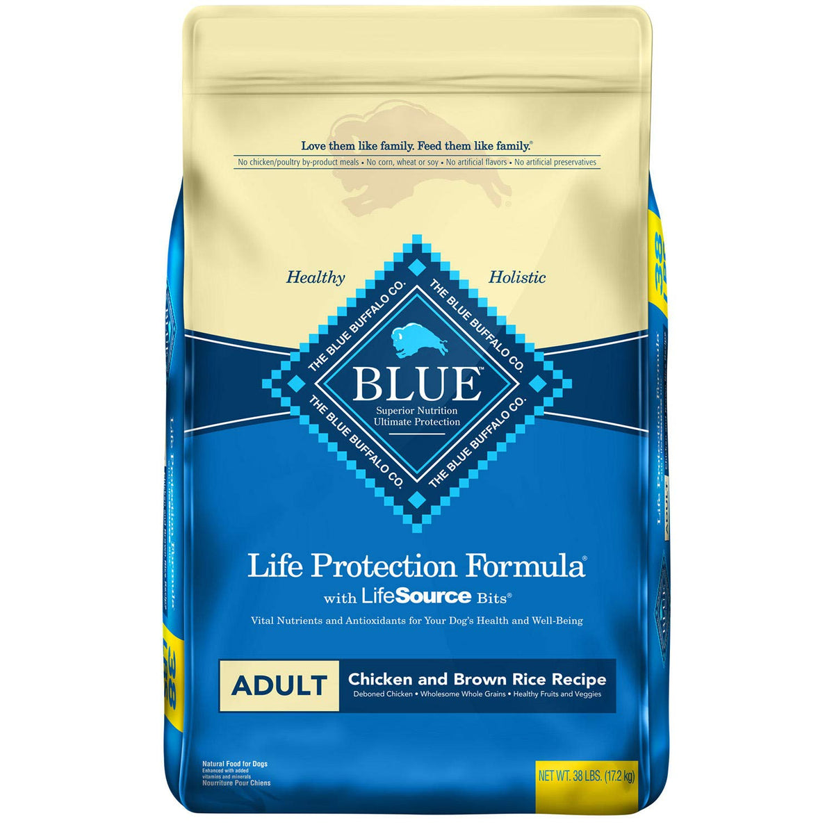 Blue Buffalo Life Protection Formula Natural Adult Dry Dog Food Chicken & Brown Rice (38 Lbs.) 38 Lb