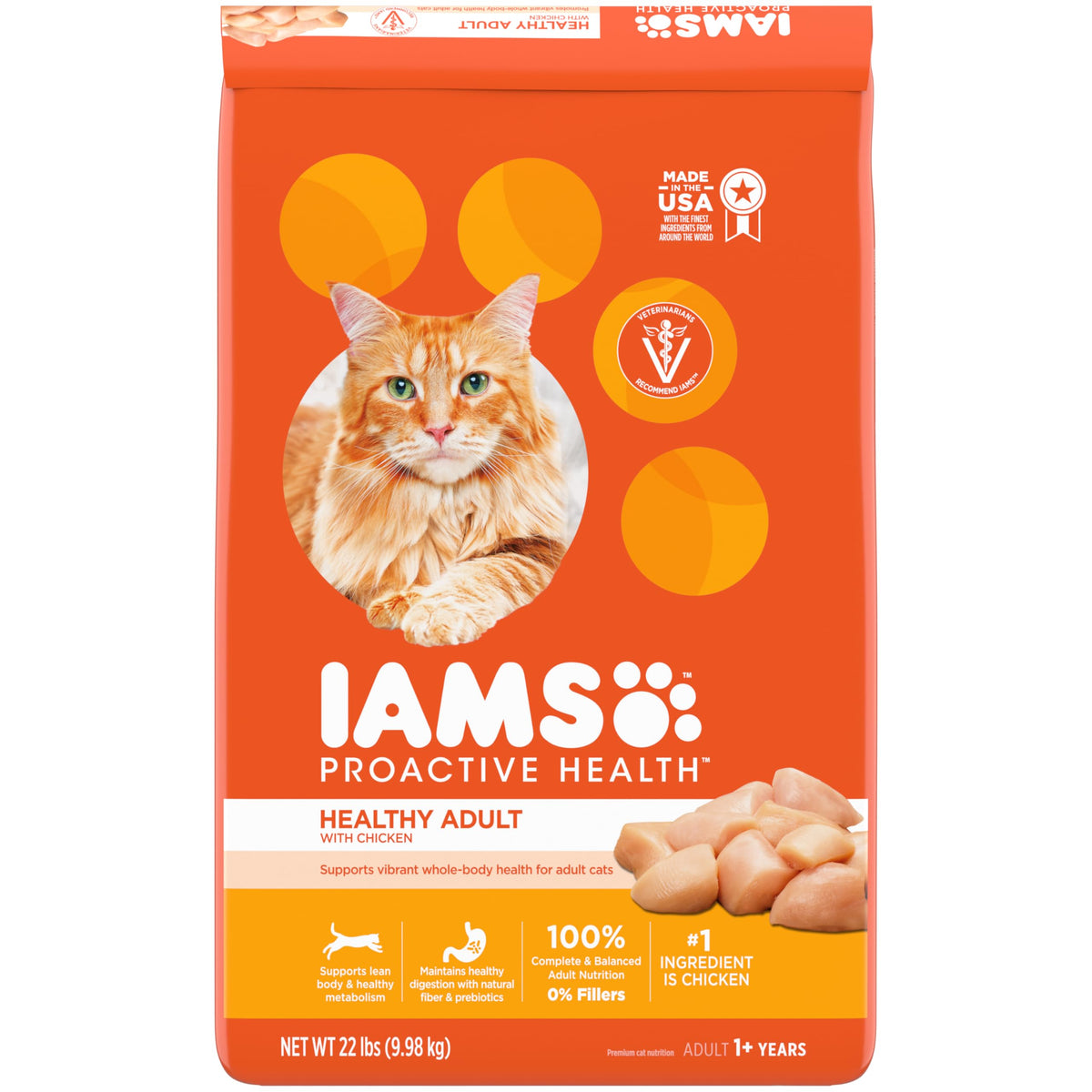IAMS Proactive Health Healthy Adult Dry Cat Food with Chicken 22 lb. Bag