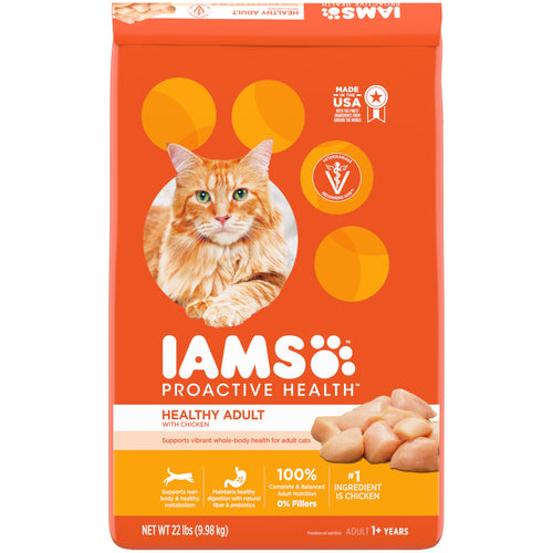 IAMS Proactive Health Healthy Adult Dry Cat Food with Chicken 22 lb. Bag