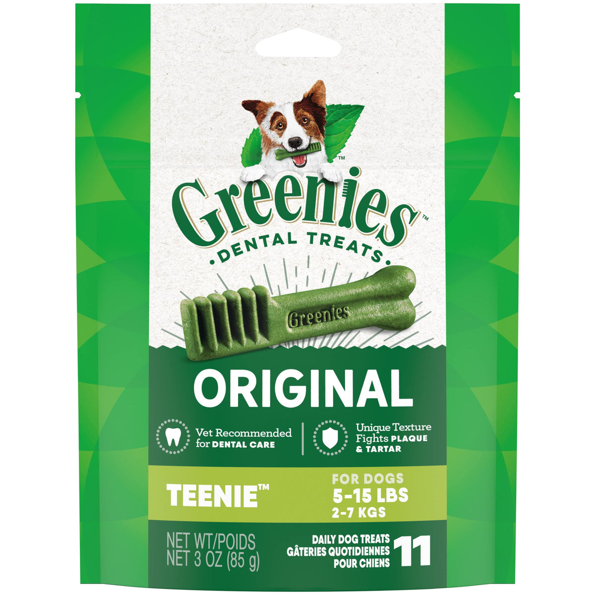 Greenies Original Dental Teenie Treats for Dogs 5-15 Pounds 11 Count