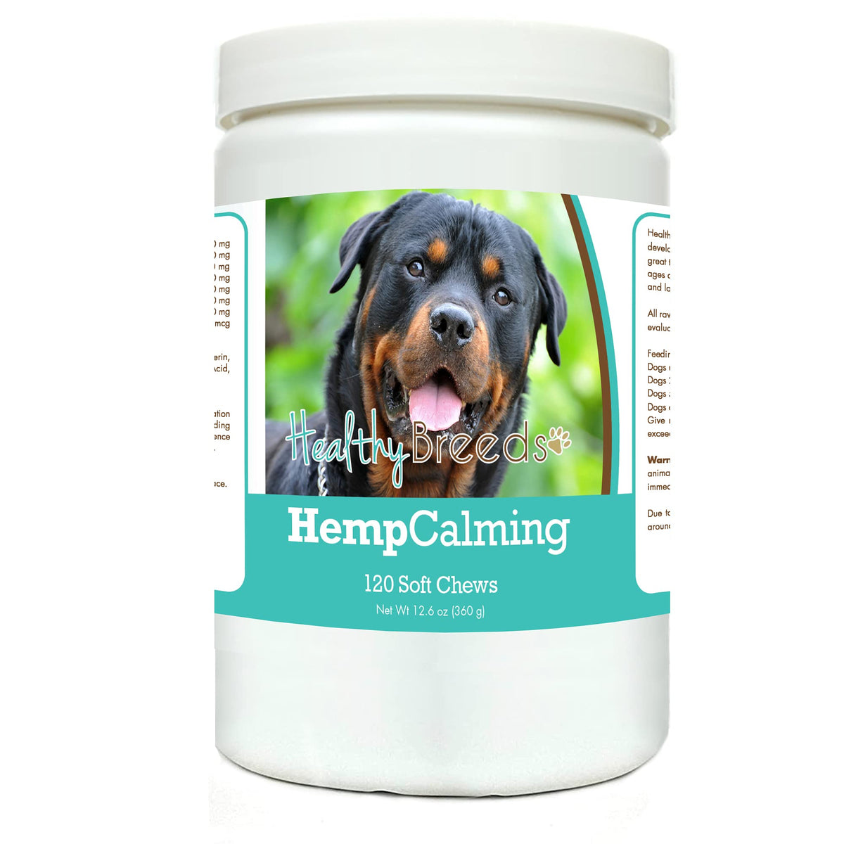 Healthy Breeds Rottweiler Hemp Calming Soft Chews for Dogs 120 Count