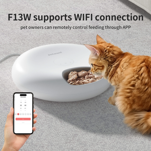 Smart WiFi 6-Meal Automatic Cat & Dog Feeder with App Control and Ice Packs