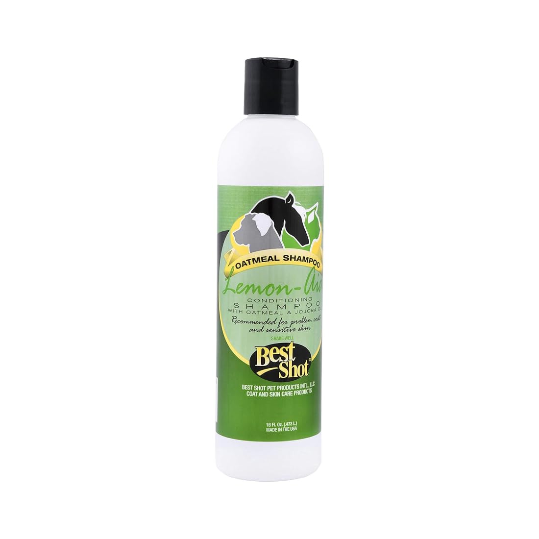 Best Shot Lemon-Aid Oatmeal Wash Pet Shampoo for Dogs Cats and Horses Ideal Pet Grooming Supplies 16 Oz.