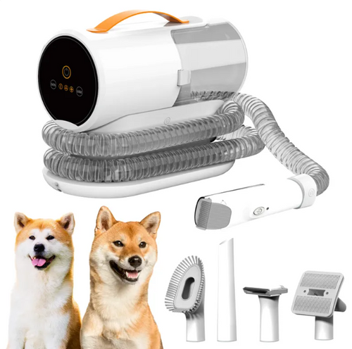 Pet Multifunctional Pet Grooming Vacuum Cleaner & Hair Trimmer (White, Multiple Plug Types)