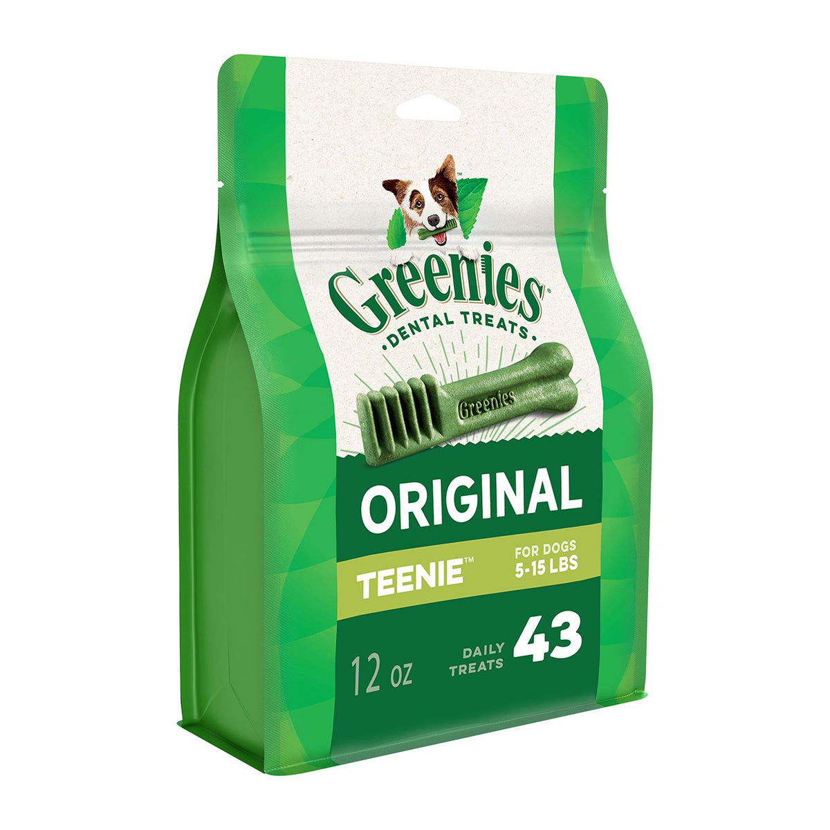 Greenies Dental Dog Treats Teenie Size Original Flavor (12 Ounces. 43 Treats)