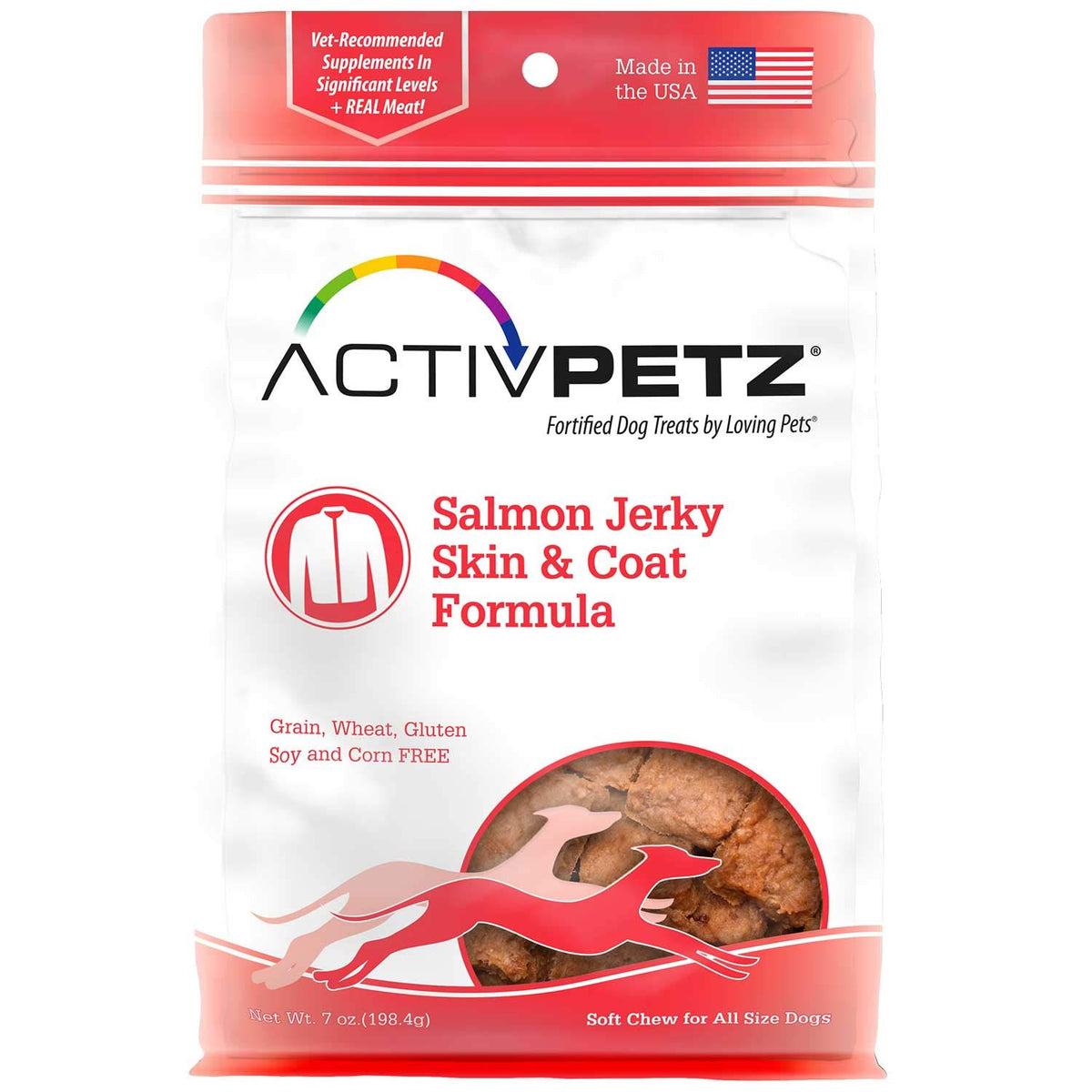 Loving Pets Activpetz Salmon Jerky Skin & Coat Formula Dog Treat 7 Oz