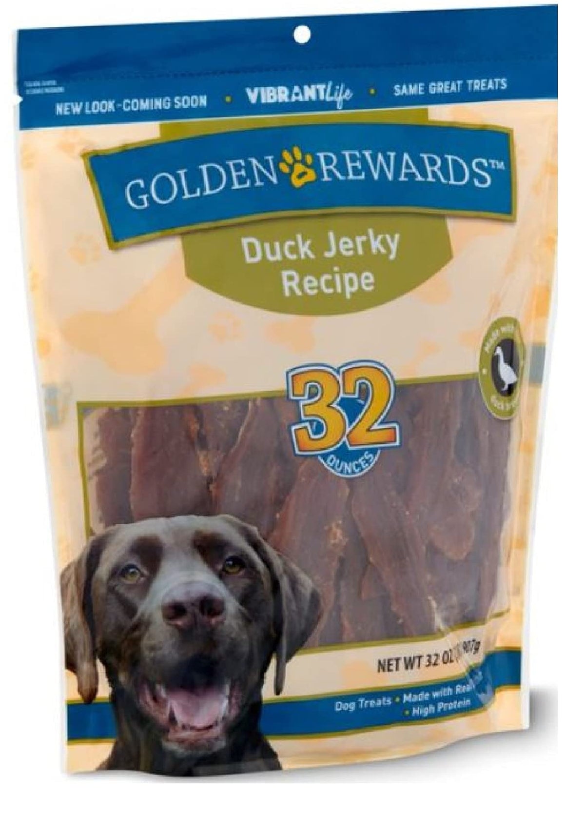Golden Rewards Duck Jerky Dog Treats 32 oz