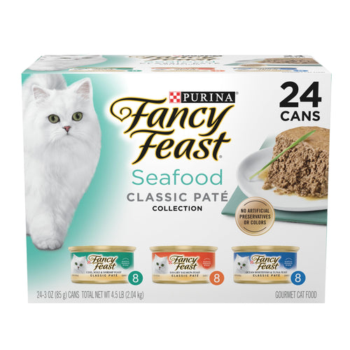 Purina Fancy Feast Classic Seafood Feast Collection Cat Food - (24) 4.5 lb. Box