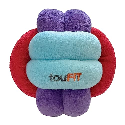 fouFit FouFouBrands Hide n Seek Knotted Snuffle Ball Treat Dispensing Nosework Toy for Dogs Red Blue Purple Small